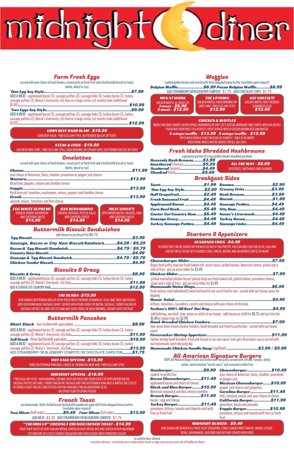 new york diner charlotte menu